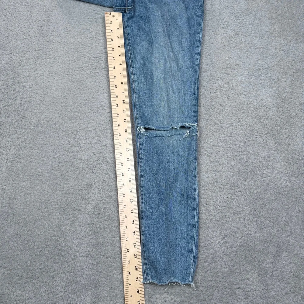 We The‎ Free Free People High Rise Skinny Jeans Blue Distressed Raw Hem Size 29